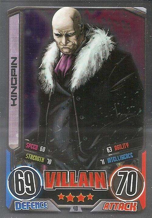 KINGPIN MARVEL HERO ATTAX II 2012 AVENGERS - "FOIL" TRADING CARD 40
