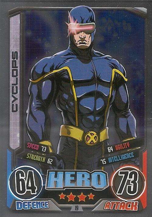 CYCLOPS - MARVEL HERO ATTAX II 2012 AVENGERS - "FOIL" TRADING CARD 19