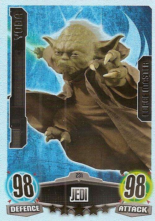 STAR WARS 2012 - FORCE ATTAX MOVIE SERIES - YODA `FORCE MASTER` CARD 231