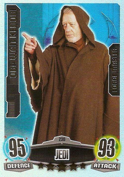 STAR WARS 2012 - FORCE ATTAX MOVIE SERIES - OBI-WAN KENOBI "FORCE MASTER" CARD 230