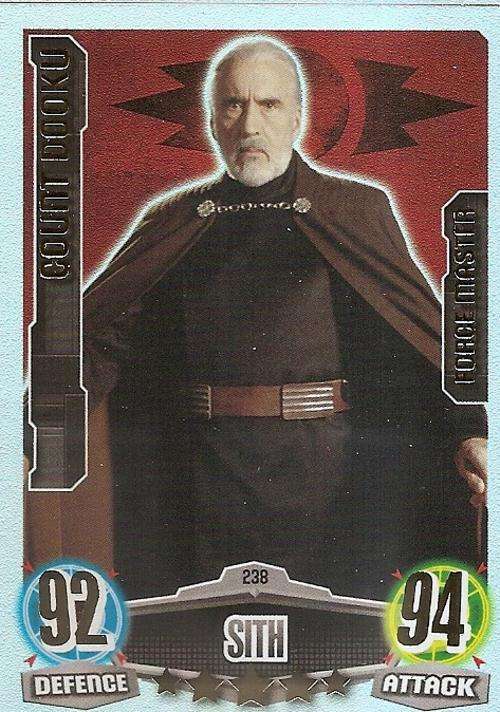 STAR WARS 2012 - FORCE ATTAX MOVIE SERIES - COUNT DOOKU `FORCE MASTER` CARD 238