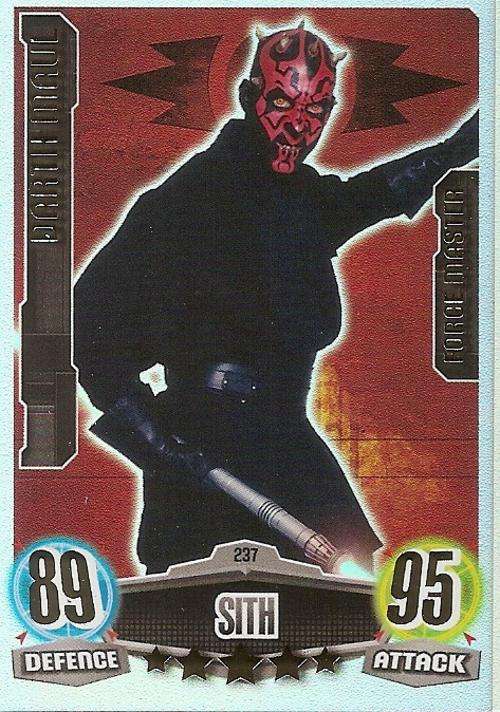 STAR WARS 2012 - FORCE ATTAX MOVIE SERIES - DARTH MAUL `FORCE MASTER` CARD 237