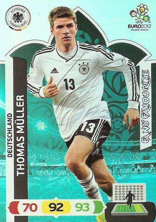THOMAS MULLER - PANINI ADRENALYN EURO 2012 - "FANS FAVOURITE" TRADING CARD