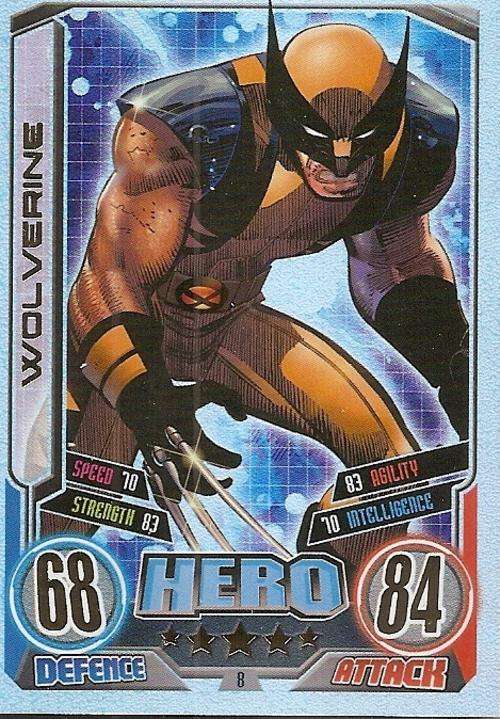MARVEL HERO ATTAX II 2012 AVENGERS - WOLVERINE `RAINBOWL FOIL` TRADING CARD 8