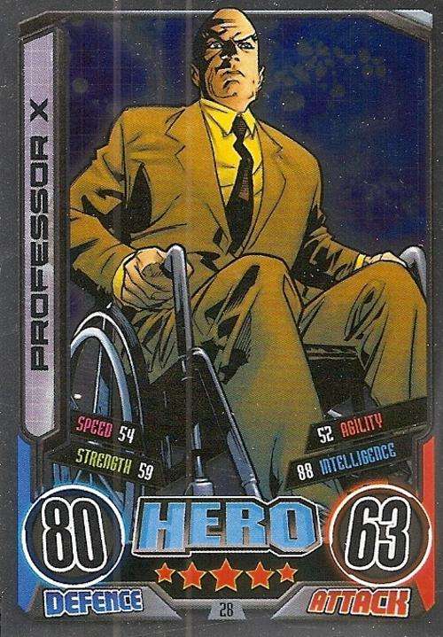 PROFESSOR X - MARVEL HERO ATTAX II 2012 AVENGERS - "FOIL" TRADING CARD 28