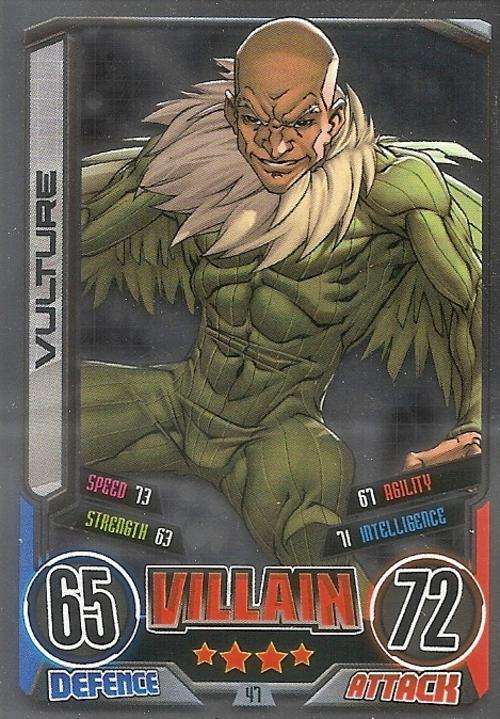 VULTURE - MARVEL HERO ATTAX II 2012 AVENGERS - `FOIL` TRADING CARD 47