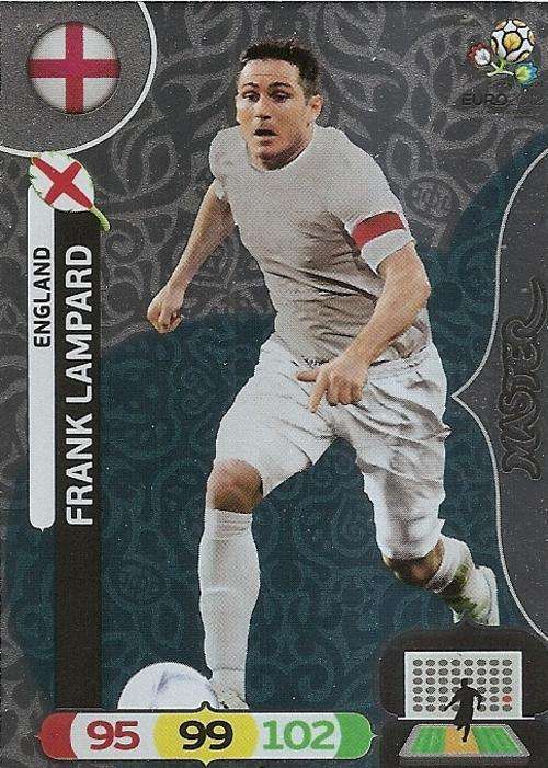 FRANK LAMPARD - PANINI `ADRENALYN EURO 2012` -  SILVER FOIL `MASTER` TRADING CARD