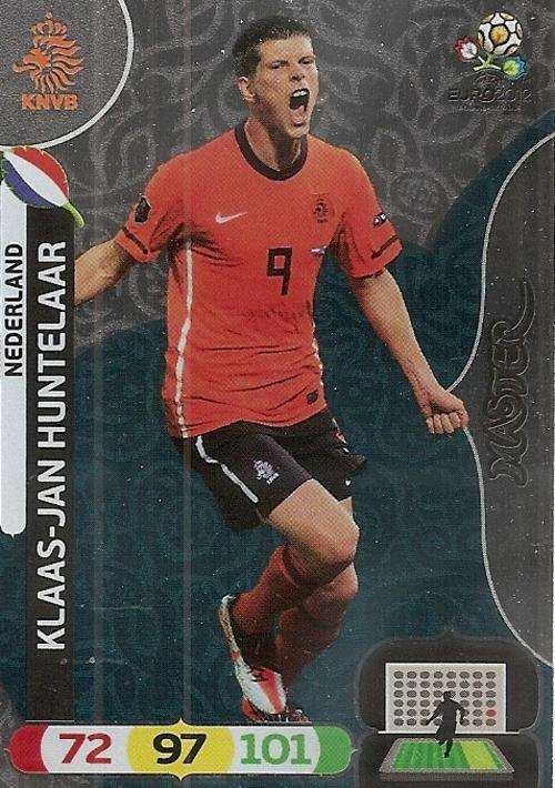 KLAAS-JAN HUNTELAAR - PANINI `ADRENALYN EURO 2012` - SILVER FOIL `MASTER` TRADING CARD