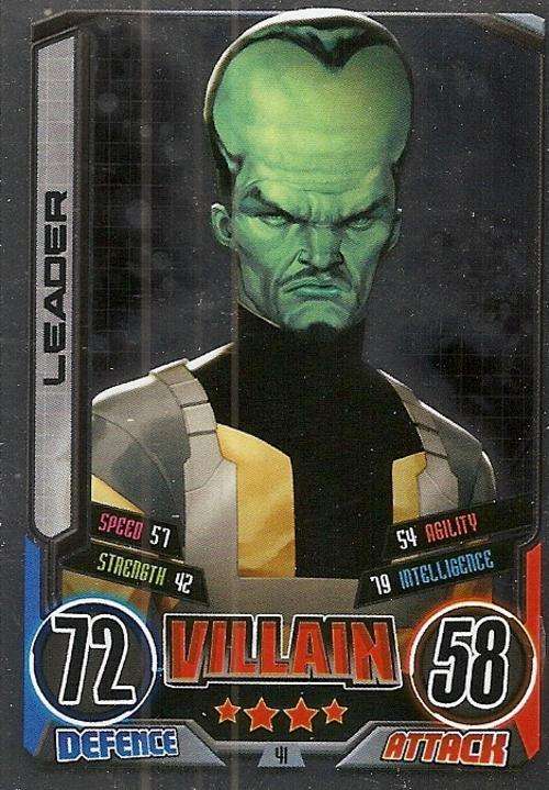 LEADER - MARVEL HERO ATTAX II 2012 AVENGERS - "FOIL" TRADING CARD 41