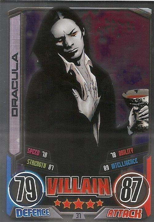 DRACULA - MARVEL HERO ATTAX II 2012 AVENGERS - "FOIL" TRADING CARD 37