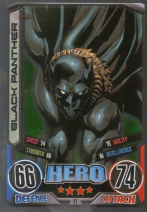 BLACK PANTHER - MARVEL HERO ATTAX II 2012 AVENGERS - "FOIL" TRADING CARD 17