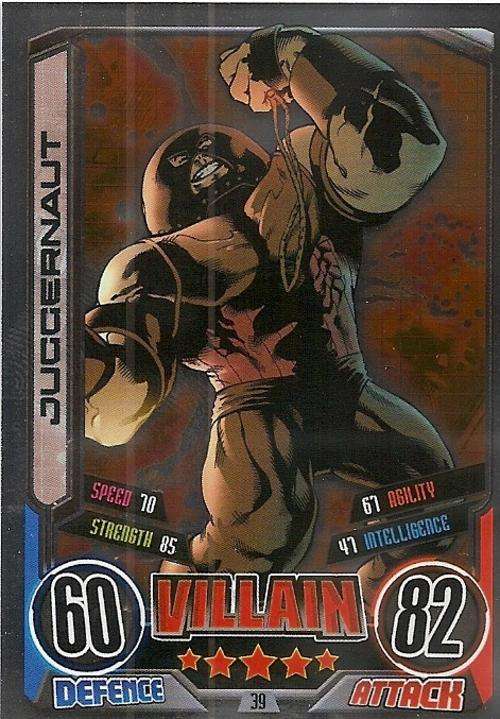 JUGGERNAUT - MARVEL HERO ATTAX II 2012 AVENGERS - "FOIL" TRADING CARD 39