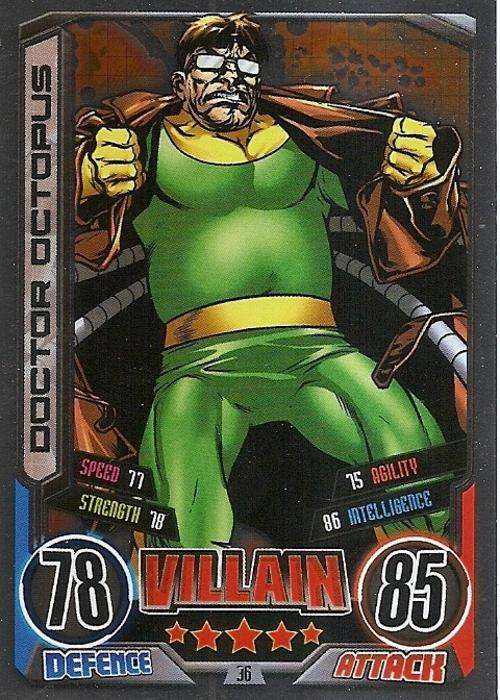 DOCTOR OCTOPUS - MARVEL HERO ATTAX II 2012 AVENGERS - "FOIL" TRADING CARD 36