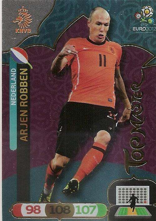 ARJEN ROBBEN - PANINI ADRENALYN EURO 2012 - GOLD `TOP MASTER` TRADING CARD