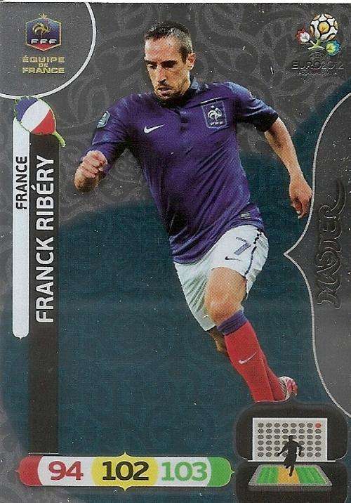 FRANCK RIBERY - PANINI `ADRENALYN EURO 2012` - SILVER FOIL `MASTER` TRADING CARD