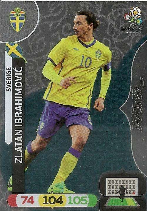 ZLATAN IBRAHIMOVIC - PANINI ADRENALYN EURO 2012 -  SILVER FOIL `MASTER` TRADING CARD