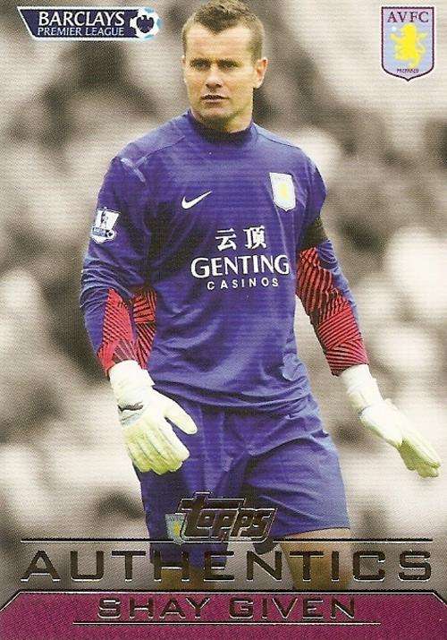 SHAY GIVEN - TOPPS `AUTHENTICS` 2012 - RARE CARD