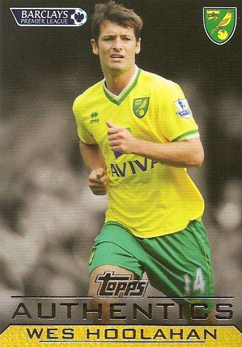 WES HOOLAHAN - TOPPS `AUTHENTICS` 2012 - RARE CARD