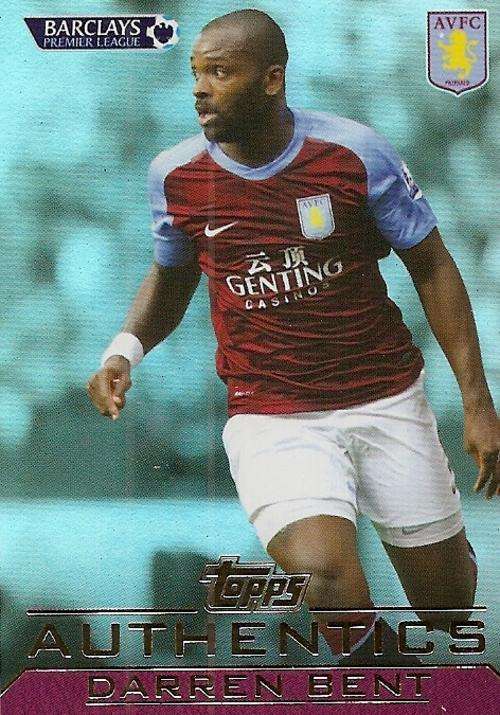 DARREN BENT - TOPPS `AUTHENTICS` 2012 - RARE `FOIL` CARD
