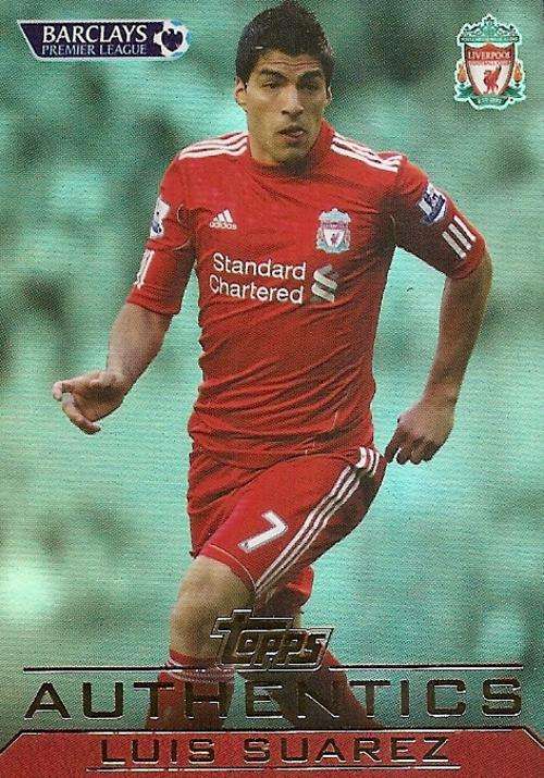 LUIS SUAREZ - TOPPS `AUTHENTICS` 2012 - RARE `FOIL` CARD