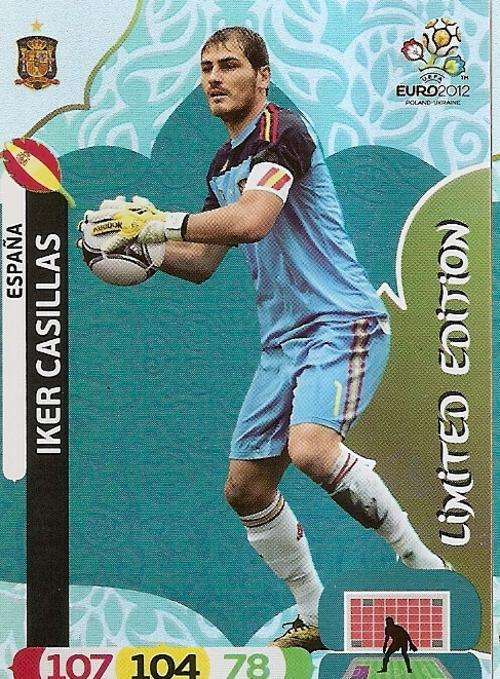 IKER CASILLAS  - PANINI `UEFA EURO 2012` COLLECTION - RARE LIMITED EDITION TRADING CARD