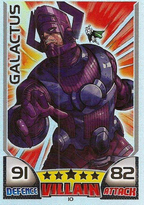 TOPPS HERO ATTAX - MARVEL UNIVERSE - GALACTUS "RAINBOW FOIL" CARD 10