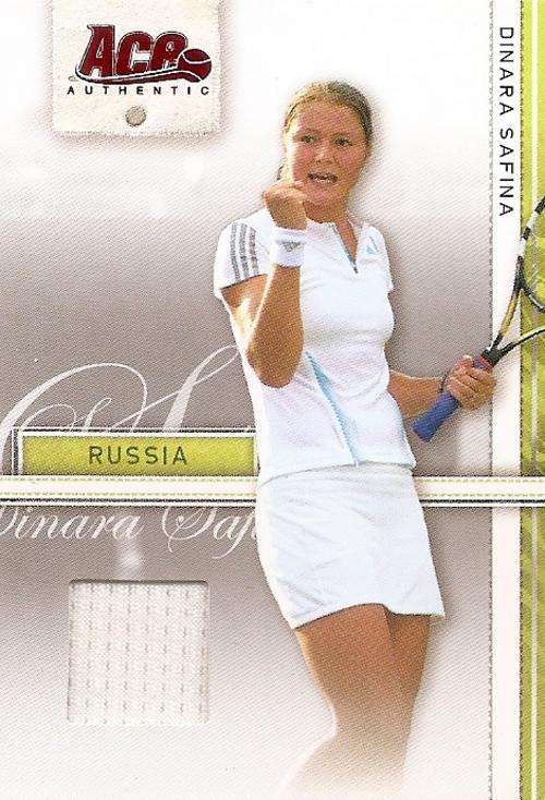 DINARA SAFINA - ACE AUTHENTIC 2007 - AUTHENTIC "WHITE MEMORABILIA" CARD