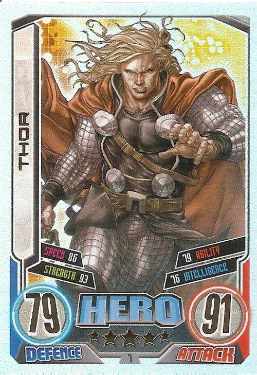 MARVEL HERO ATTAX II 2012 AVENGERS - THOR `RAINBOWL FOIL` TRADING CARD 7