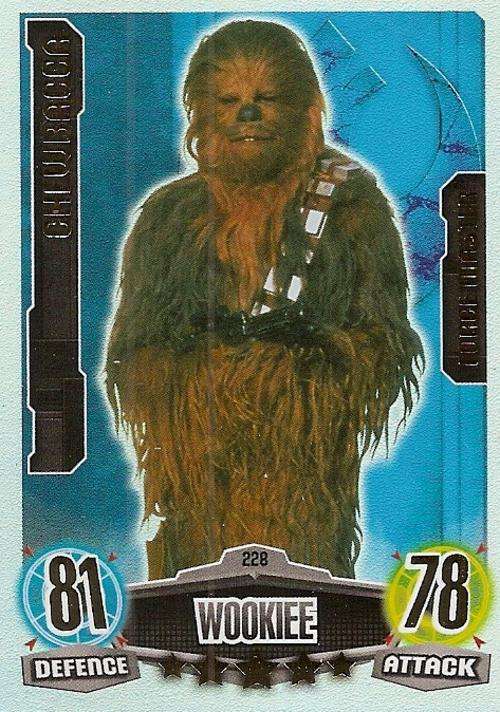 STAR WARS 2012 - FORCE ATTAX III- CHEWBACCA "FORCE MASTER" CARD 228