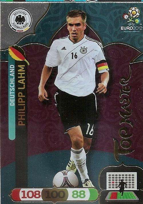 PHILLIP LAHM - PANINI ADRENALYN EURO 2012 - GOLD `TOP MASTER` TRADING CARD