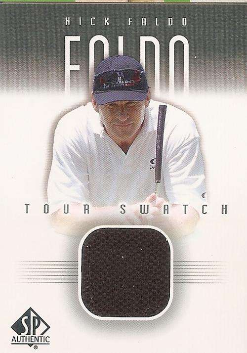 NICK FALDO - `AUTHENTIC TOUR FABRICS SWATCH` CARD - by UPPER DECK