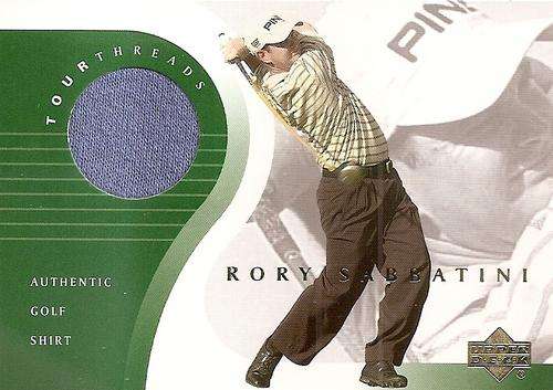 RORY SABATINI - `AUTHENTIC TOUR THREADS SWATCH` CARD - by UPPER DECK