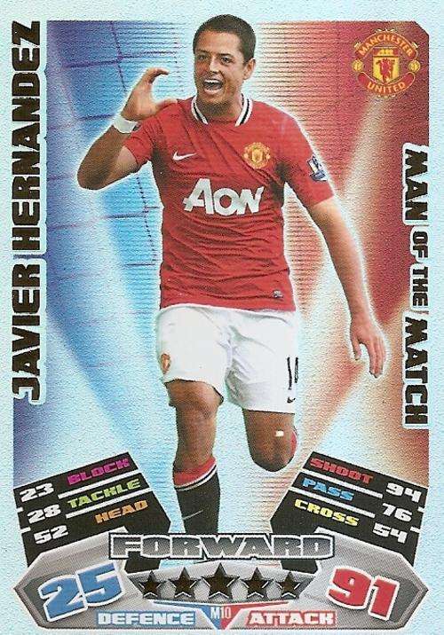 MATCH ATTAX EXTRA 2012 - JAVIER HERNANDEZ "MAN of the MATCH" CARD