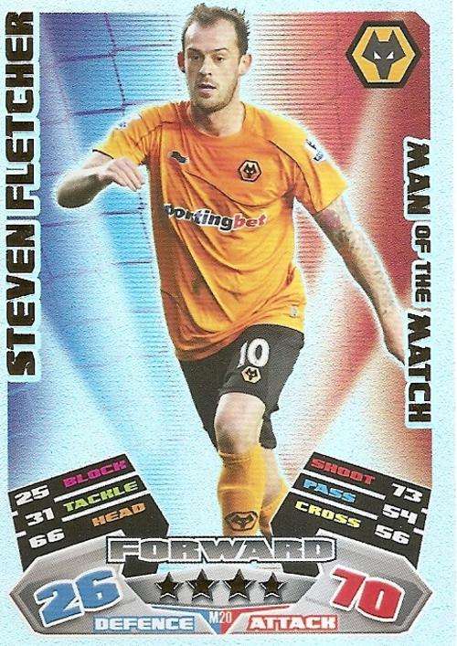 MATCH ATTAX EXTRA 2012 - STEVEN FLETCHER "MAN of the MATCH" CARD