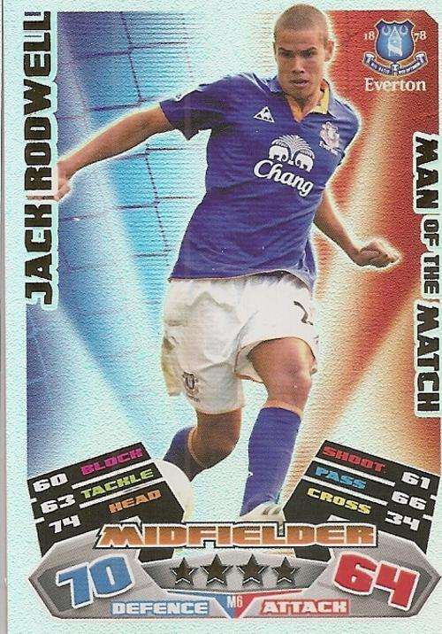 MATCH ATTAX EXTRA 2012 - JACK RODWELL "MAN of the MATCH" CARD