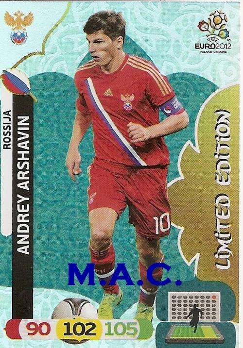ANDREY ARSHAVIN - PANINI UEFA EURO 2012 COLLECTION -  "ULTRA RARE" "LIMITED EDITION" CARD