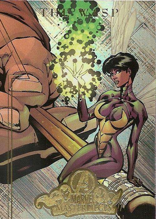 MARVEL MASTERPIECES 2008 - THE WASP `GOLD LIMITED INSERT` CARD A9 of 9
