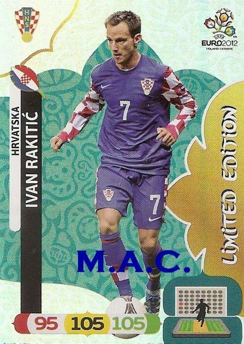 IVAN RAKITIC - PANINI UEFA EURO 2012 COLLECTION - ULTRA RARE `LIMITED EDITION` TRADING CARD