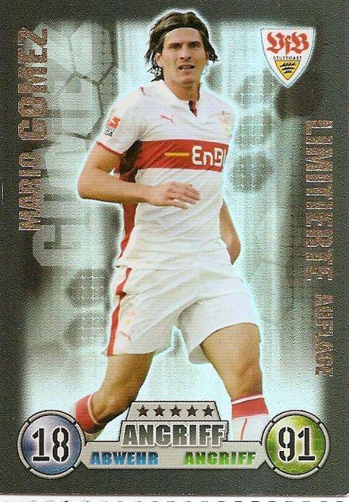MATCH ATTAX 2008/09 BUDESLIGA - MARIO GOMEZ "SUPER RARE" LIMITED EDITION CARD