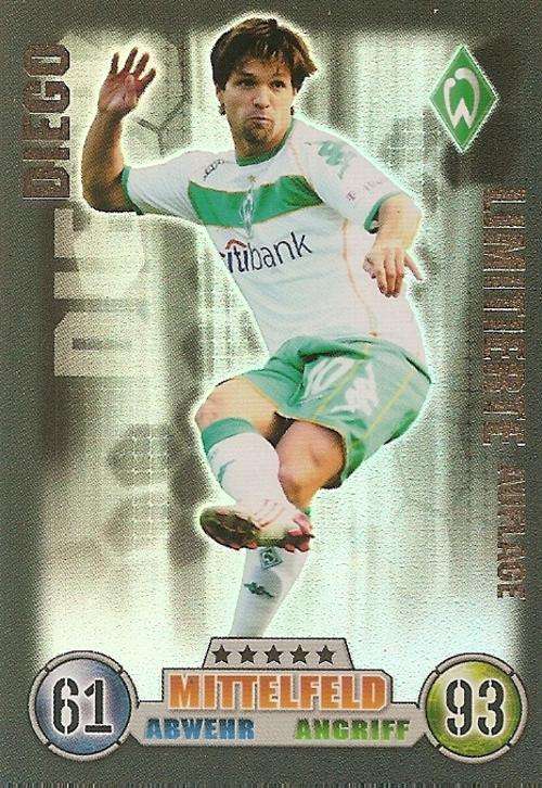 MATCH ATTAX 2008/09 BUDESLIGA - DIEGO LIMITED EDITION CARD