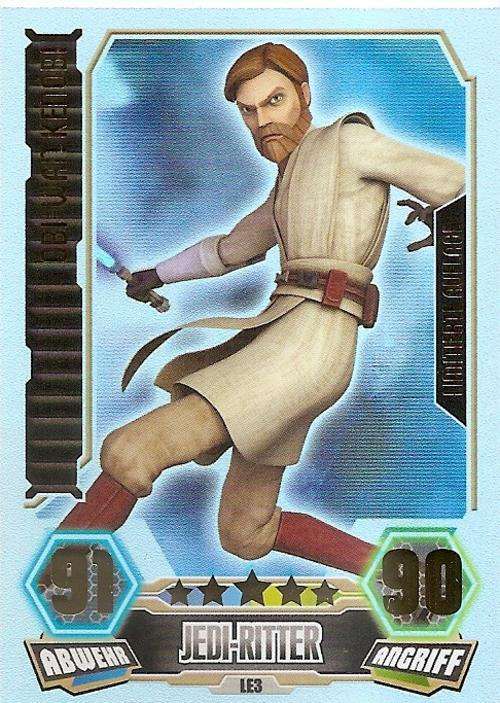 OBI-WAN KENOBI - TOPPS `STAR WARS F/ATTAX SERIES III` 2011  - `LIMITED EDITION` CARD L3 - GERMAN