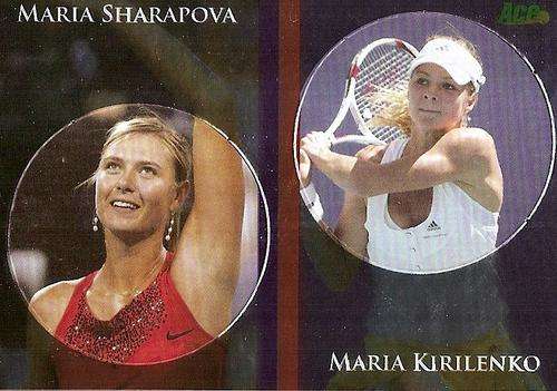 SHARAPOVA/KIRILENKO - ACE AUTHENTIC TENNIS 2011 -`MILK CAP INSERT` FOIL TRADING CARD DP17