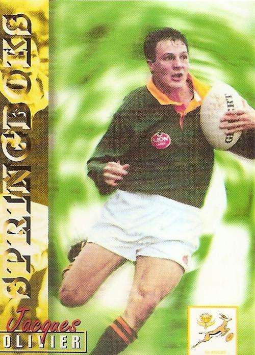 RUGBY 1997 COLLECTION by PANINI - JACQUES OLIVIER "SPRINGBOKS" BASE CARD 12