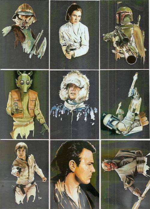 STAR WARS `GALAXY Series 6` - VERY RARE COMPLETE 10 `SILVER FOIL` TRADING CARD SET