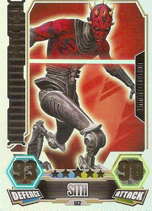 STAR WARS 2012 - FORCE ATTAX SERIES III - DARTH MAUL "SUPER RARE" "LIMITED EDITION" CARD L2