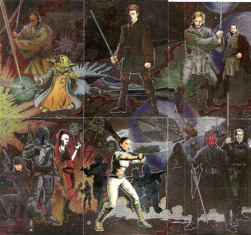 STAR WARS `HERITAGE WAVE` - VERY RARE COMPLETE SET of 6 `ETCHED EMBOSSED` TRADING CARDS
