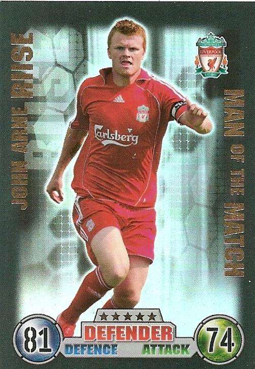 MATCH ATTAX 07/08 - JOHN ARNE RIISE "MAN of the MATCH" CARD