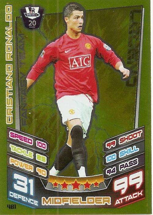 MATCH ATTAX 2012/2013 - CRISTIANO RONALDO "GOLD LEGEND" CARD 481