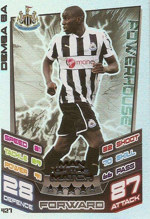MATCH ATTAX 2012/2013 - DEMBA BA `MAN of the MATCH` CARD