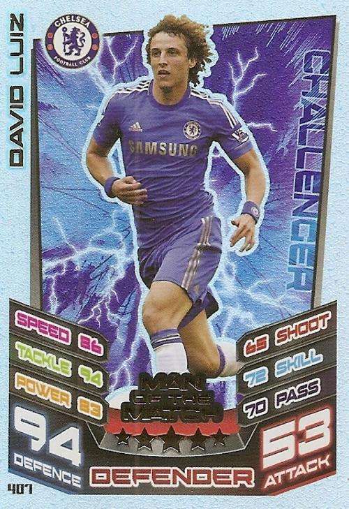 MATCH ATTAX 2012/2013 - DAVID LUIZ `MAN of the MATCH` CARD